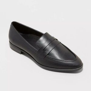 A New Day Women's Black Clover Wide Width Slip-On Pointed Flats Size 8.5